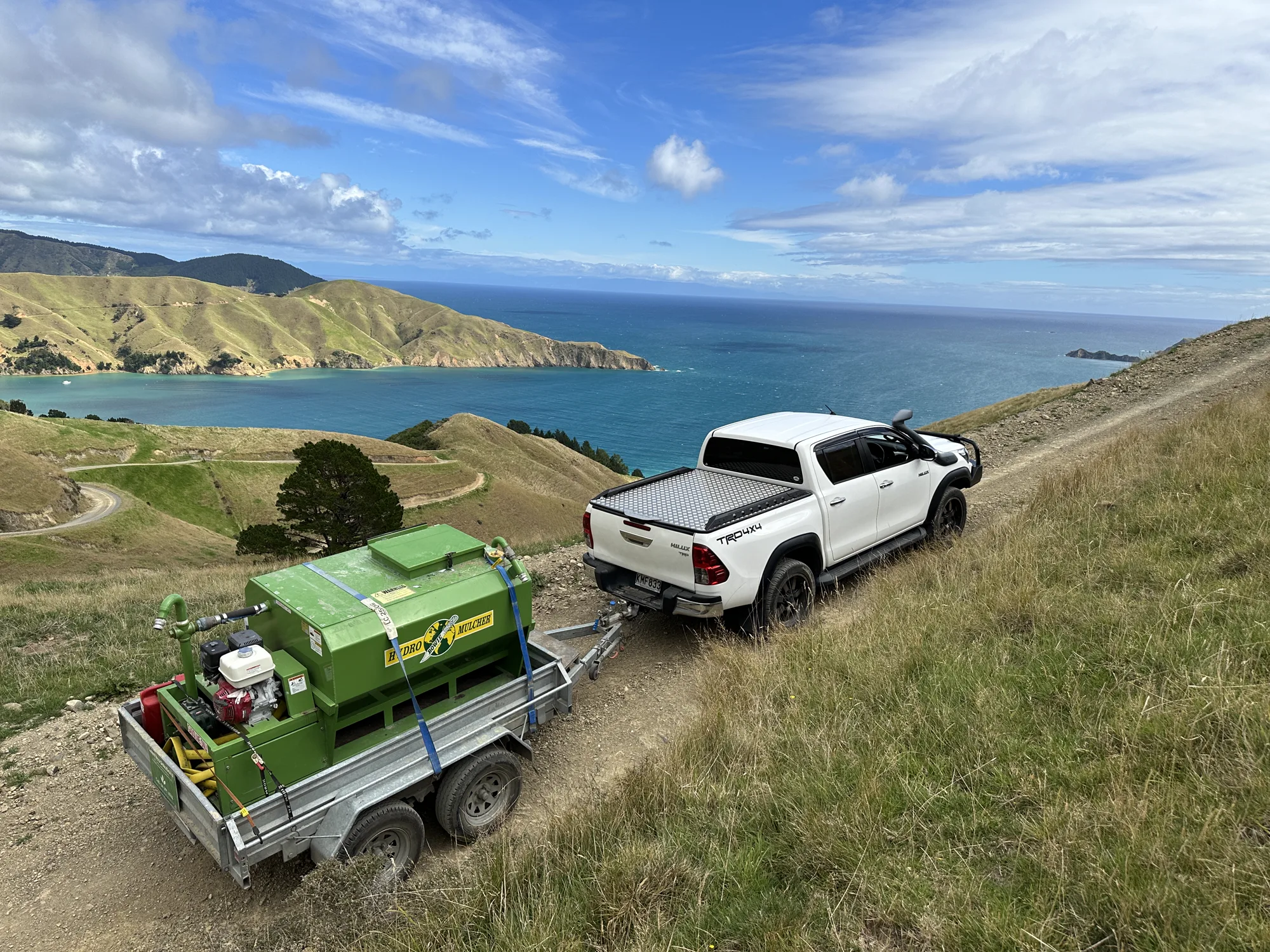French Pass slope hydroseeding